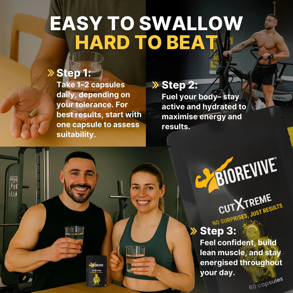 Biorevive CutXtreme - Fat Burning Supplement - Natural Thermogenic Ingredients - 60 Capsules