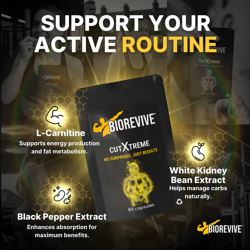 Biorevive CutXtreme - Fat Burning Supplement - Natural Thermogenic Ingredients - 60 Capsules