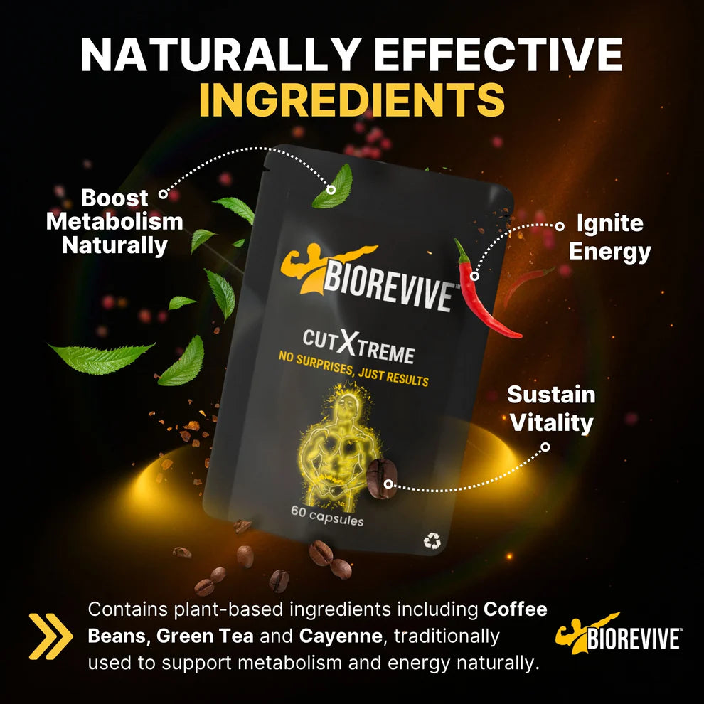 Biorevive CutXtreme - Fat Burning Supplement - Natural Thermogenic Ingredients - 60 Capsules